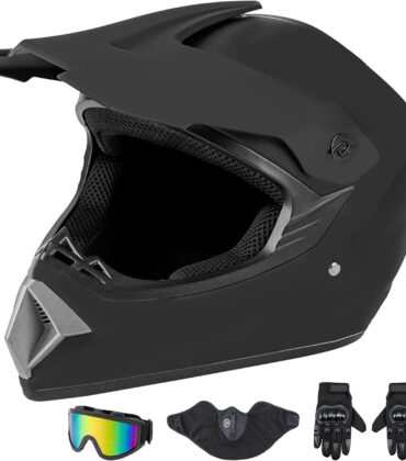 CARTMAN Adult Dirt Bike Helmets Motocross ATV Dirtbike Offroad Full Face Motorcycle Helmet, DOT Approved Matte Black and Blue